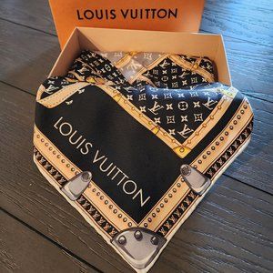 AUTHENTIC LV Let's Go Square 90 Scarf